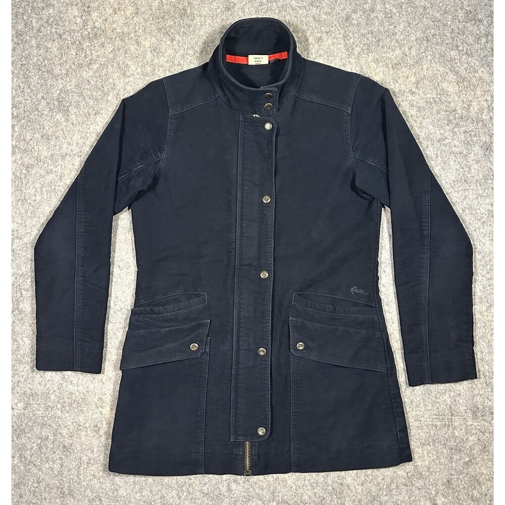 Kavu Jacket Women’s S Navy Blue Zip Snap Front  Chore Coat Pockets City Classic